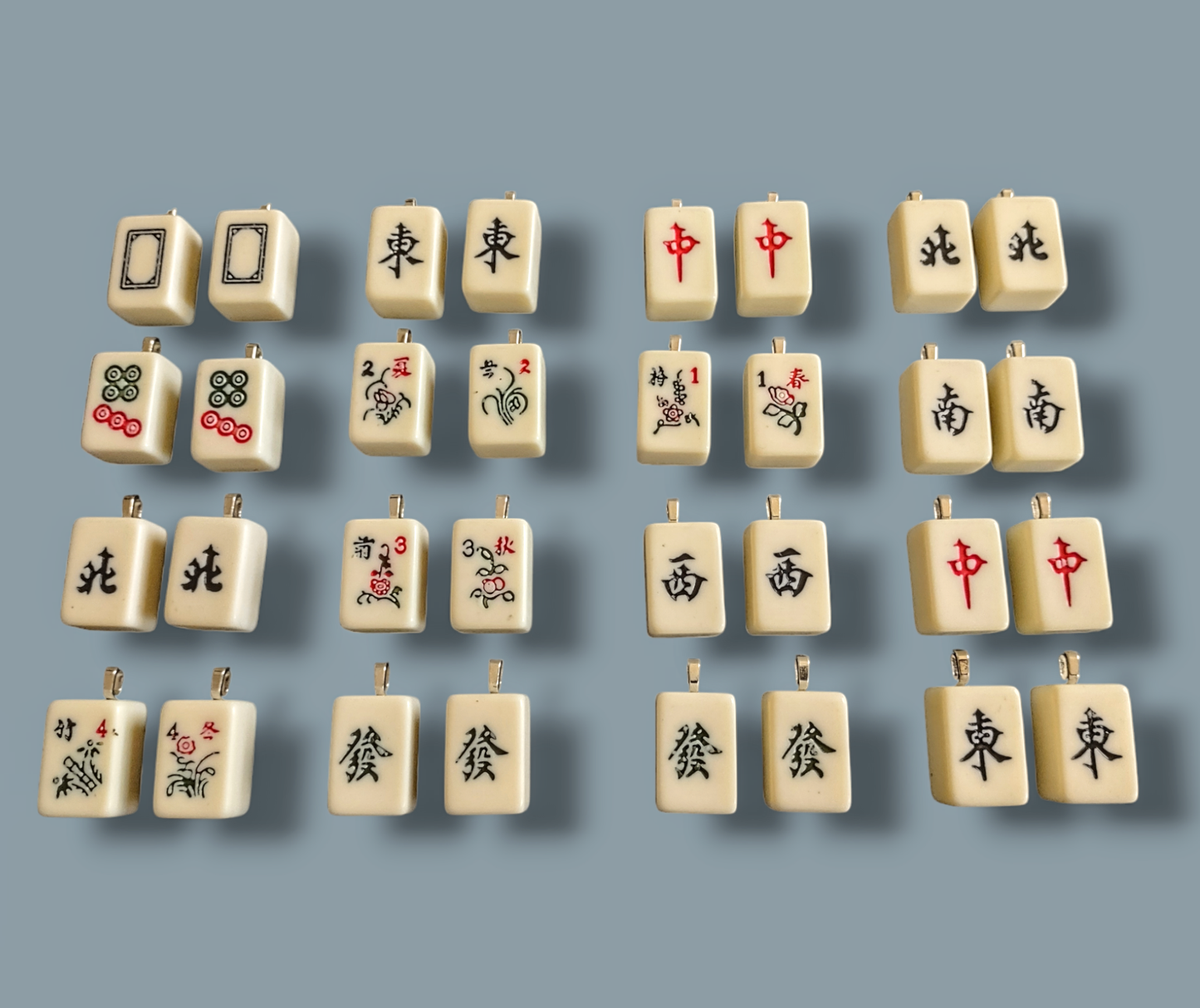 Mini Mahjong Mah Jong Earrings