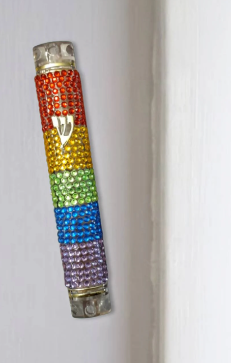 Rainbow Bling Mezuzah
