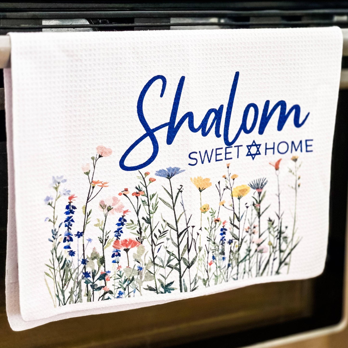 Wildflower Shalom Sweet Home Minimalist Waffle Dish Towel