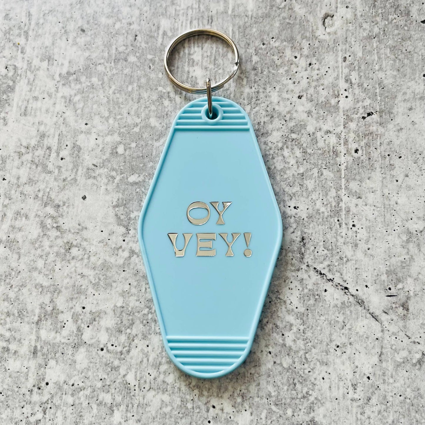 Oy Vey yiddish retro motel Keychain key tag Jewish gifts