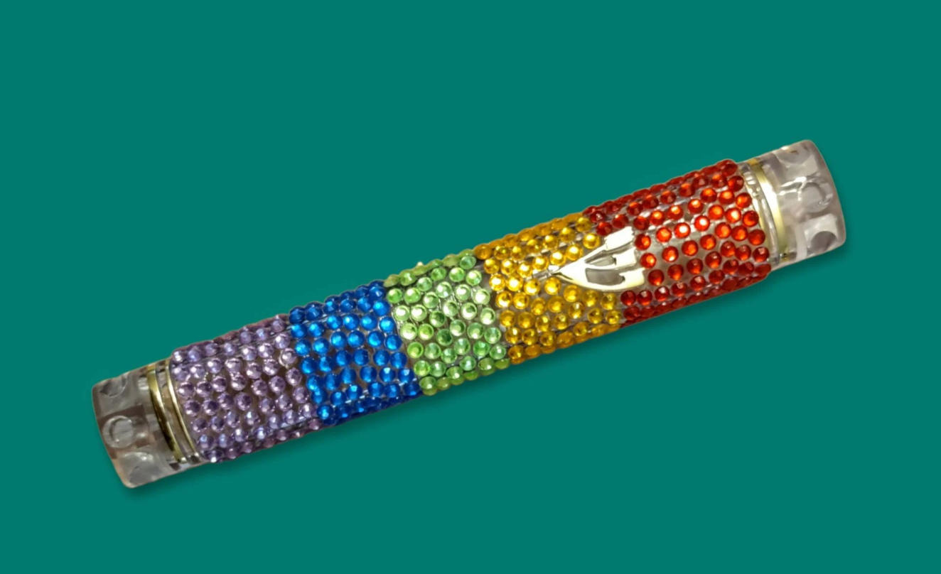 Rainbow Bling Mezuzah