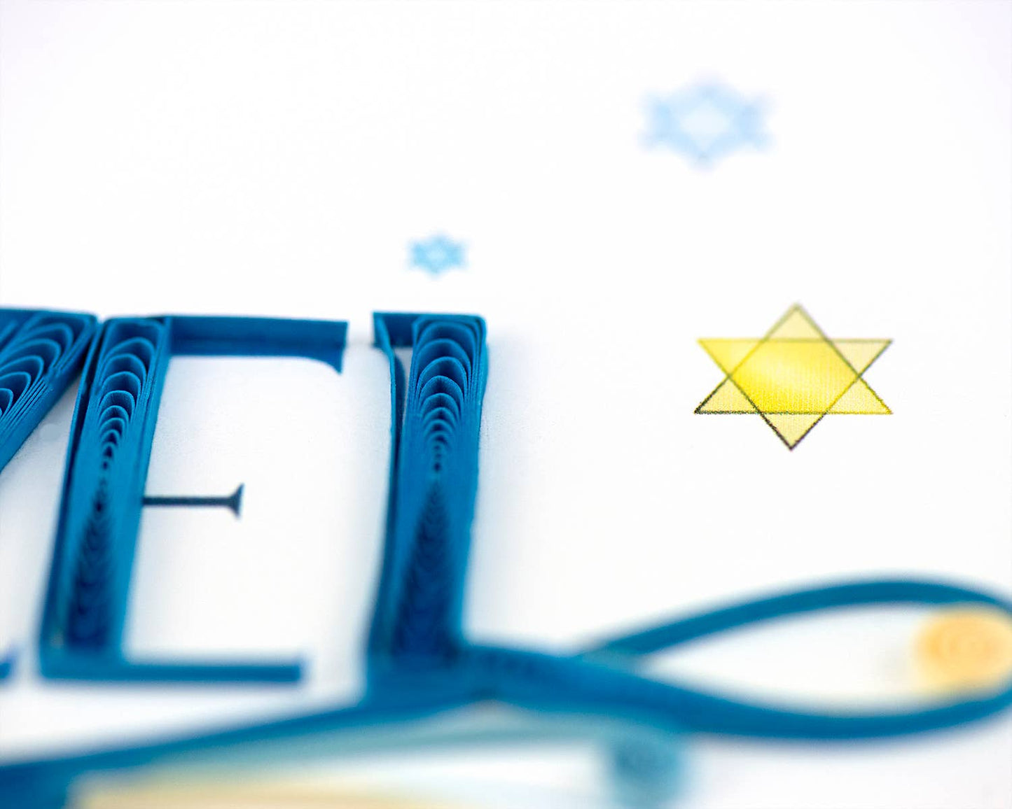 Mazel Tov Celebration Quilling Card Blue and Gold