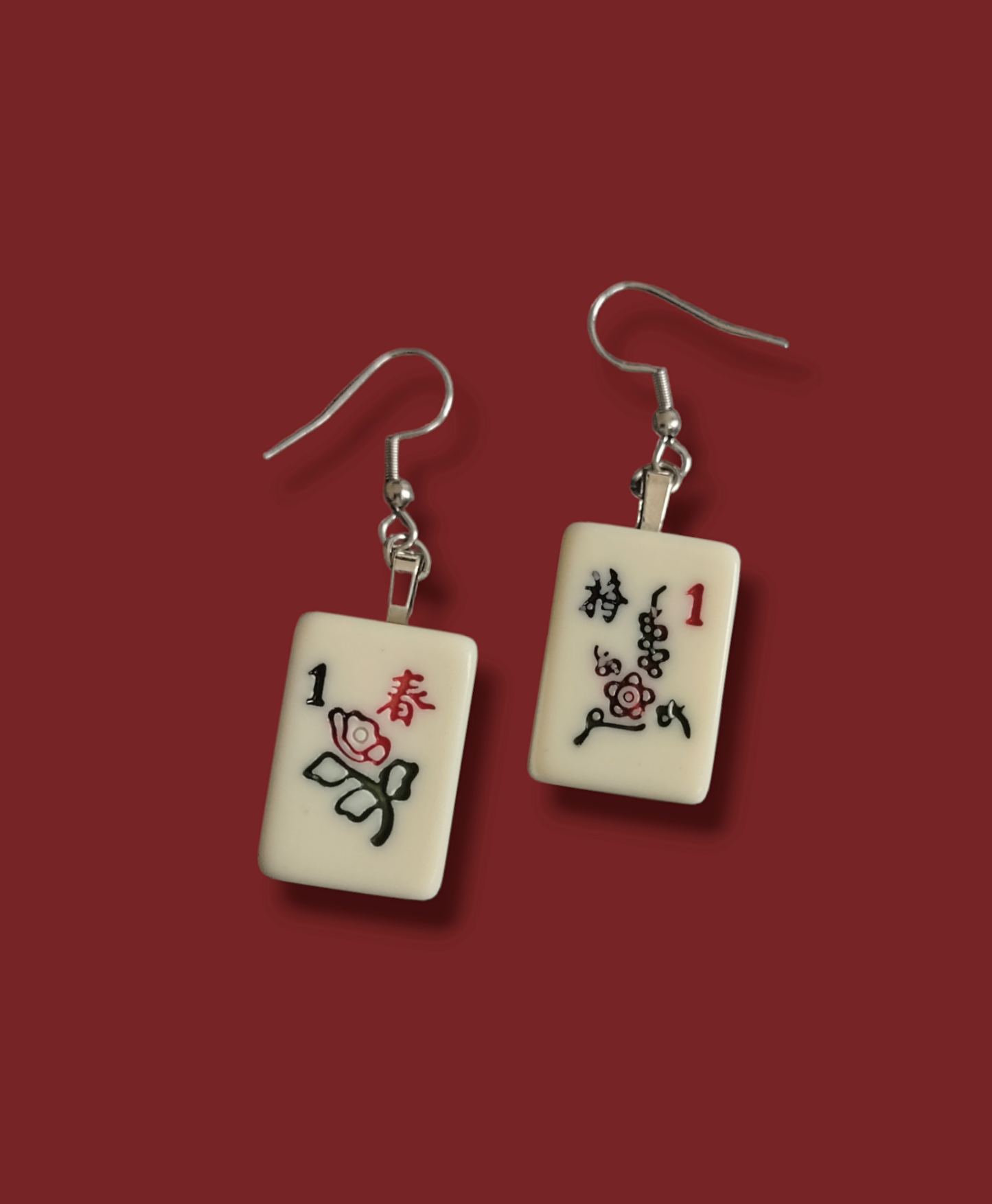 Mini Mahjong Mah Jong Earrings