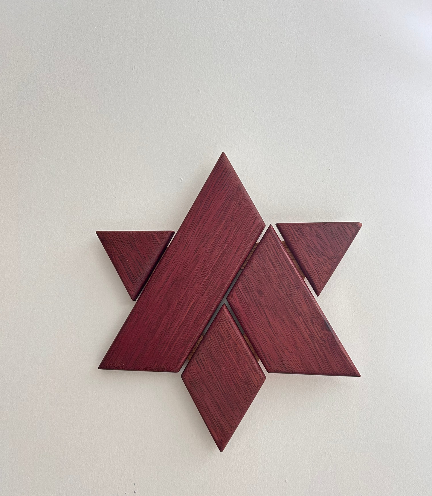 Interlocked Wooden Star of David Wall Hanging