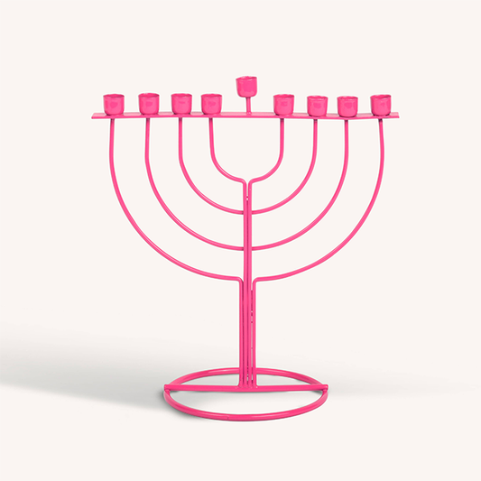 Pink Wireframe Menorah