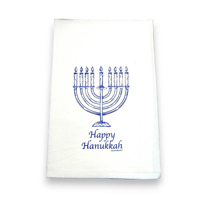 Menorah Kitchen Towel | Tea Towels | Hanukkah Dish Towels