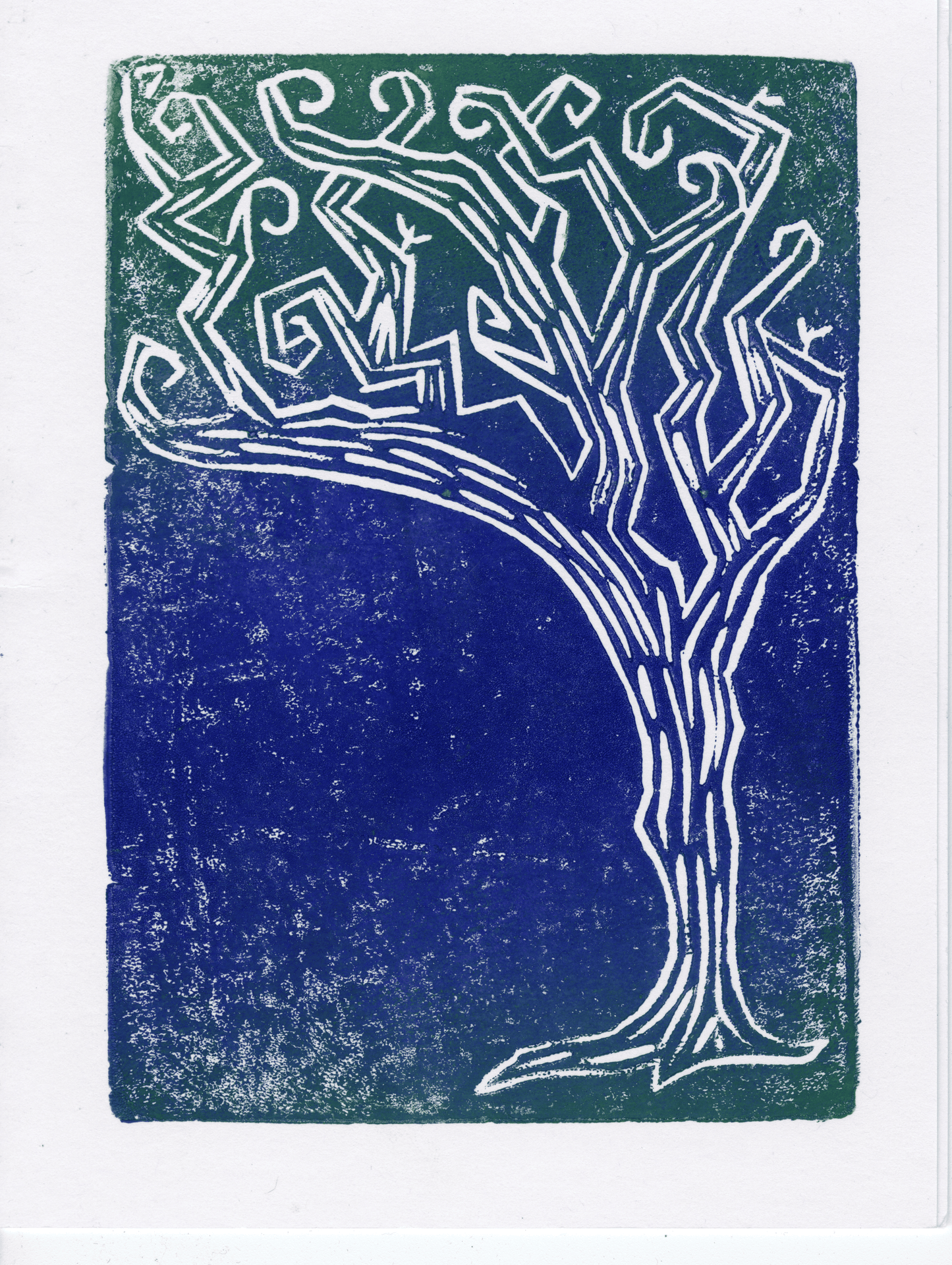 Tree of Life Block Print Handmade Set of Four - Fox Print Cards