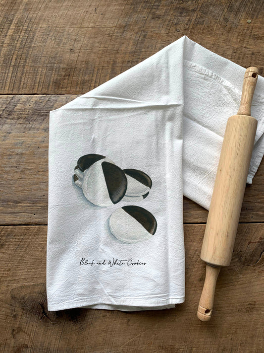 Black and White Cookies Kosher Style Deli Flour Sack Towel