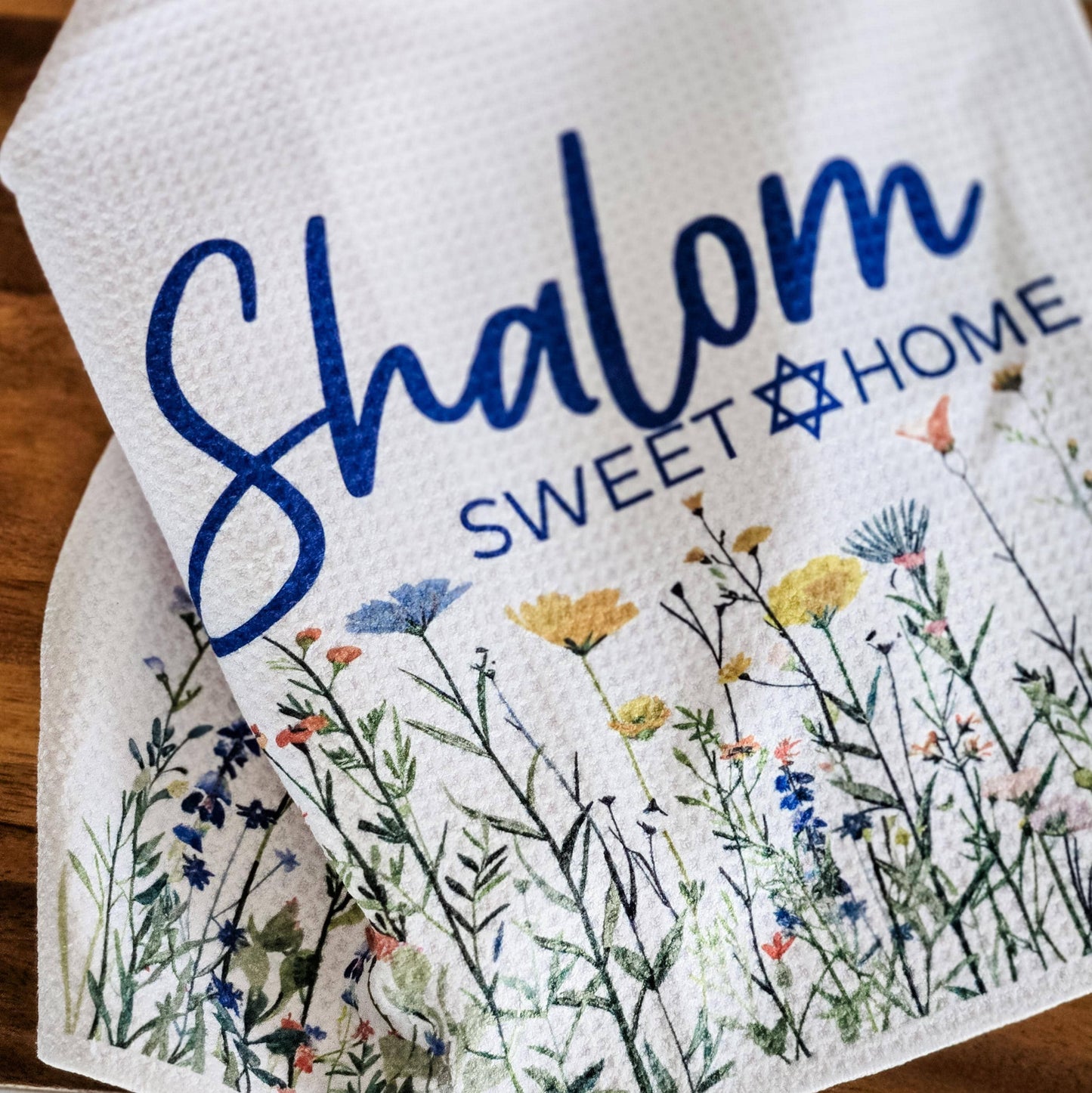 Wildflower Shalom Sweet Home Minimalist Waffle Dish Towel