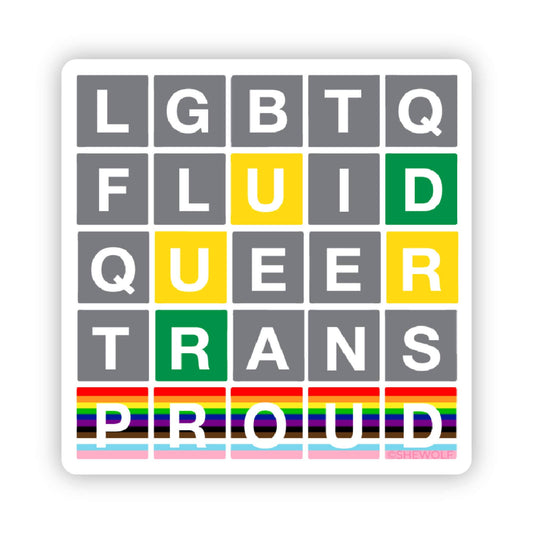 Pride Wordle Sticker | Proud LGBTQ Queer Trans Decal