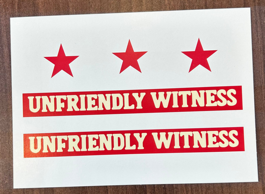 Unfriendly Witness Postcard