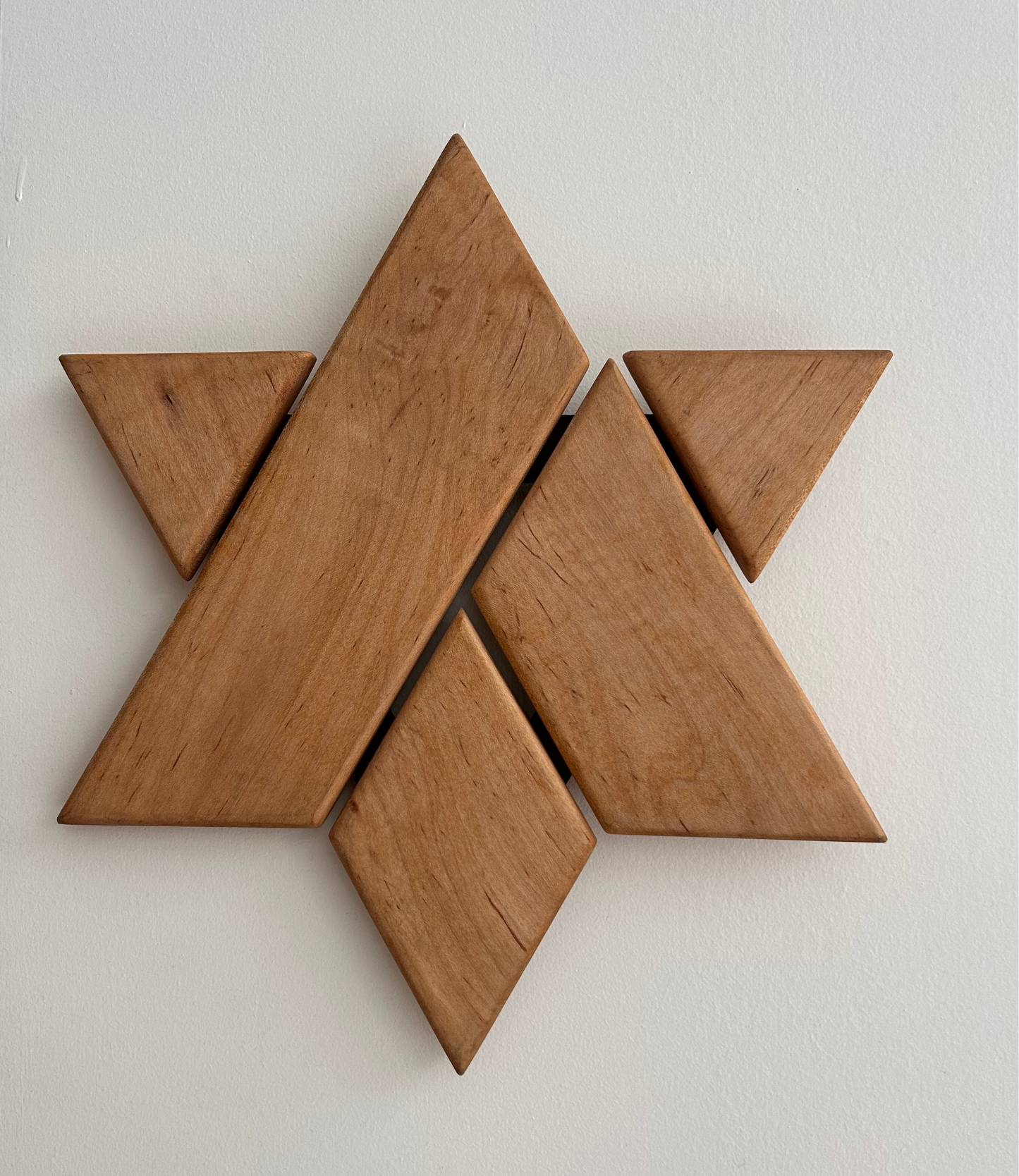 Interlocked Wooden Star of David Wall Hanging