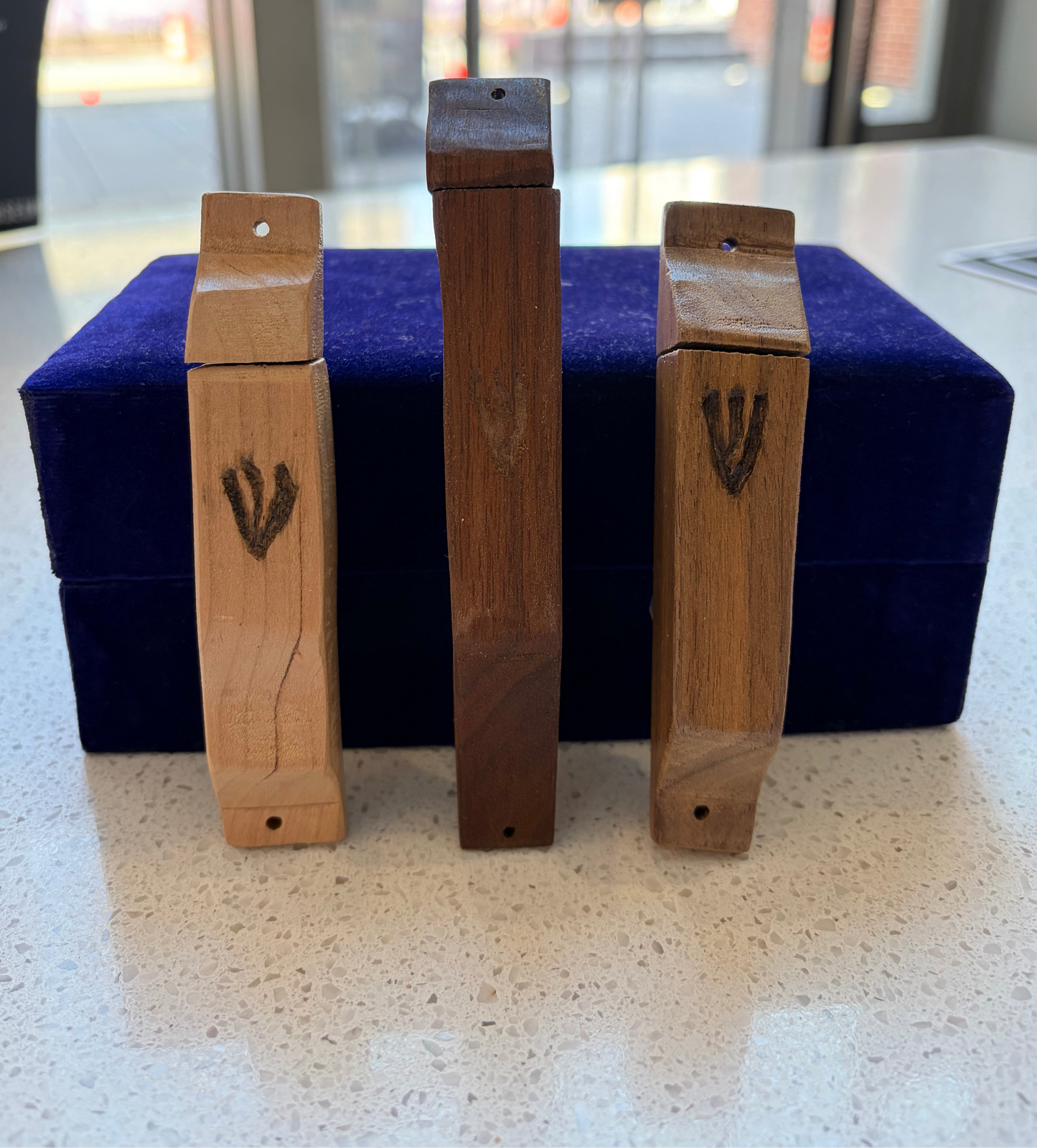 Hand-Carved Wooden Mezuzah