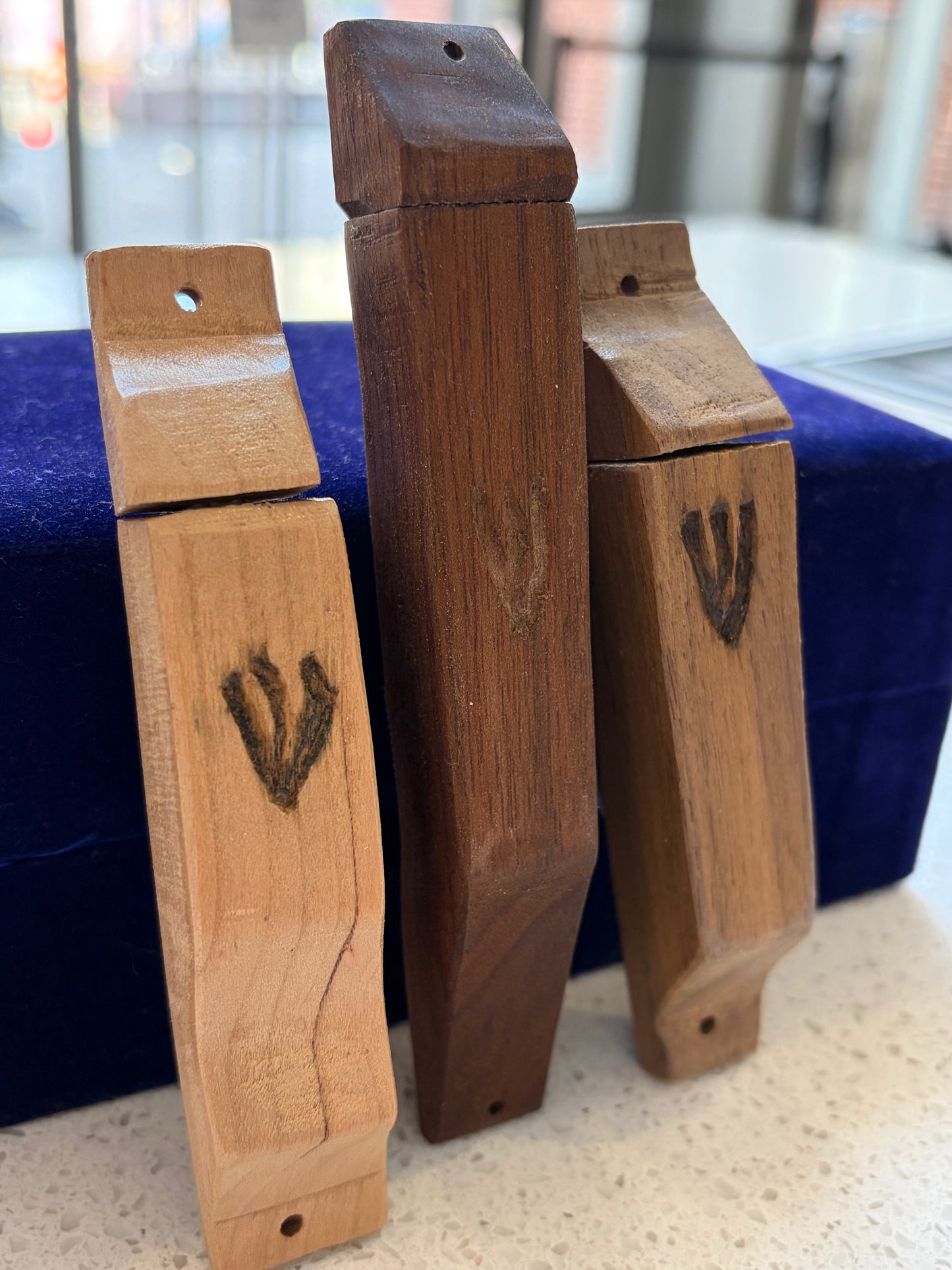 Hand-Carved Wooden Mezuzah