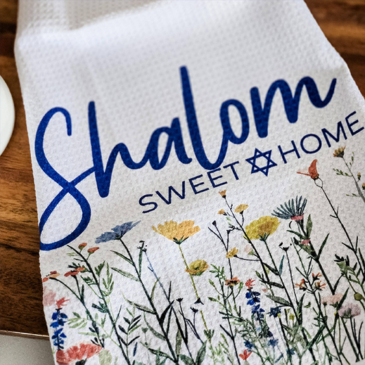 Wildflower Shalom Sweet Home Minimalist Waffle Dish Towel