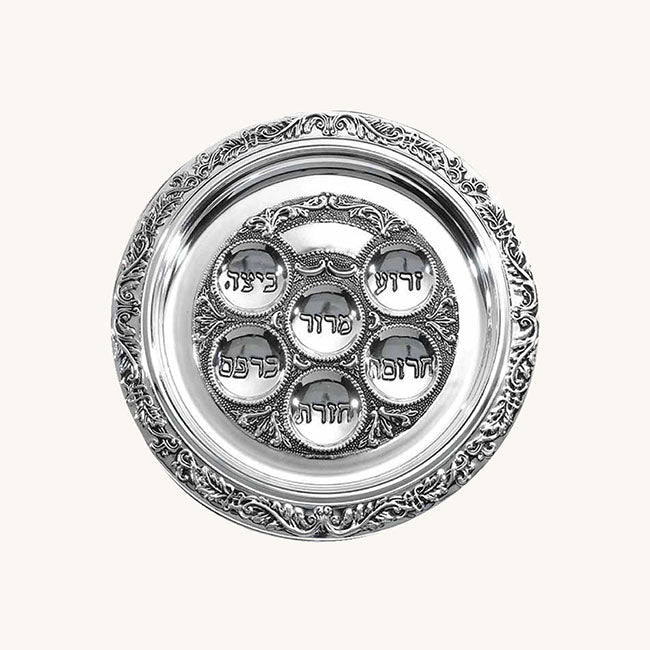 Passover Seder Plate - Pewter - 12 Inch