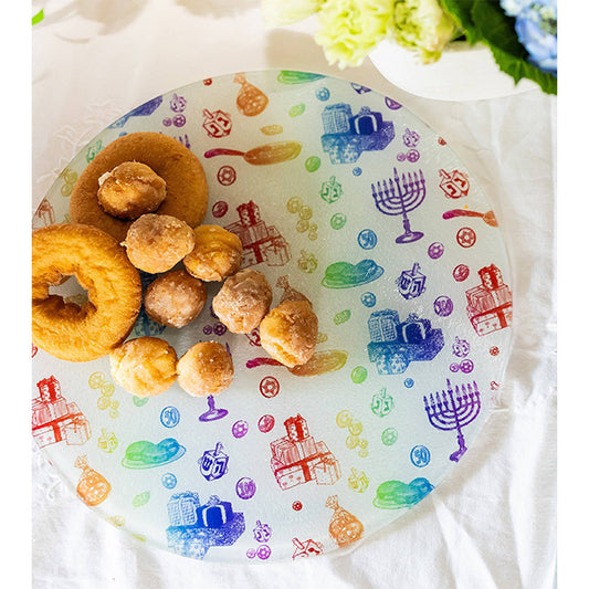 Rainbow Hanukkah Large Trivet