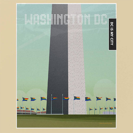 Rainbow flags at the Washington Monument 8x10 print