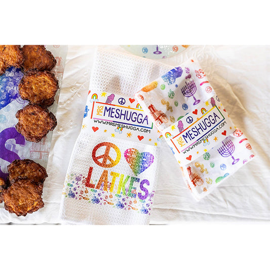 Rainbow Hanukkah Tea Towel
