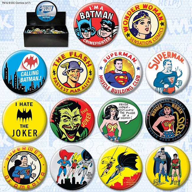 DC Comics 144 Piece Retro Button Assortment