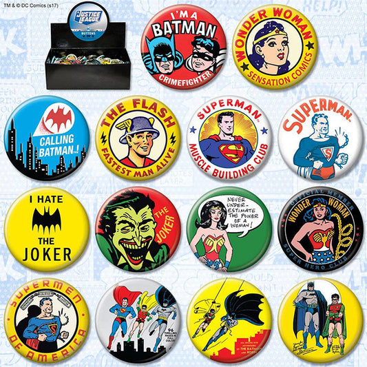DC Comics 144 Piece Retro Button Assortment