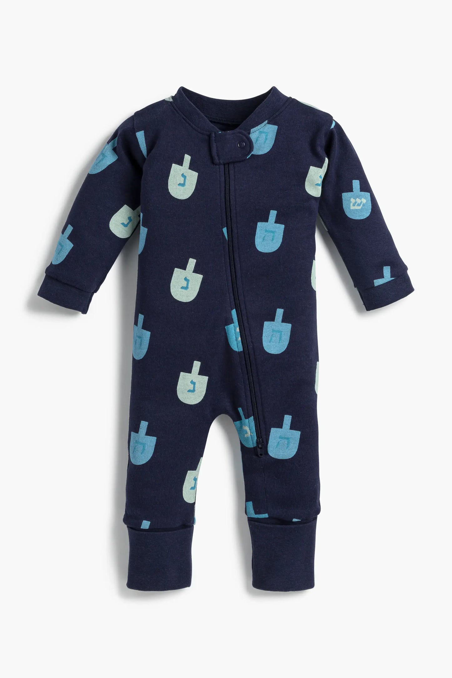 Hanukkah Dreidels Holiday One-Piece Baby Pajamas