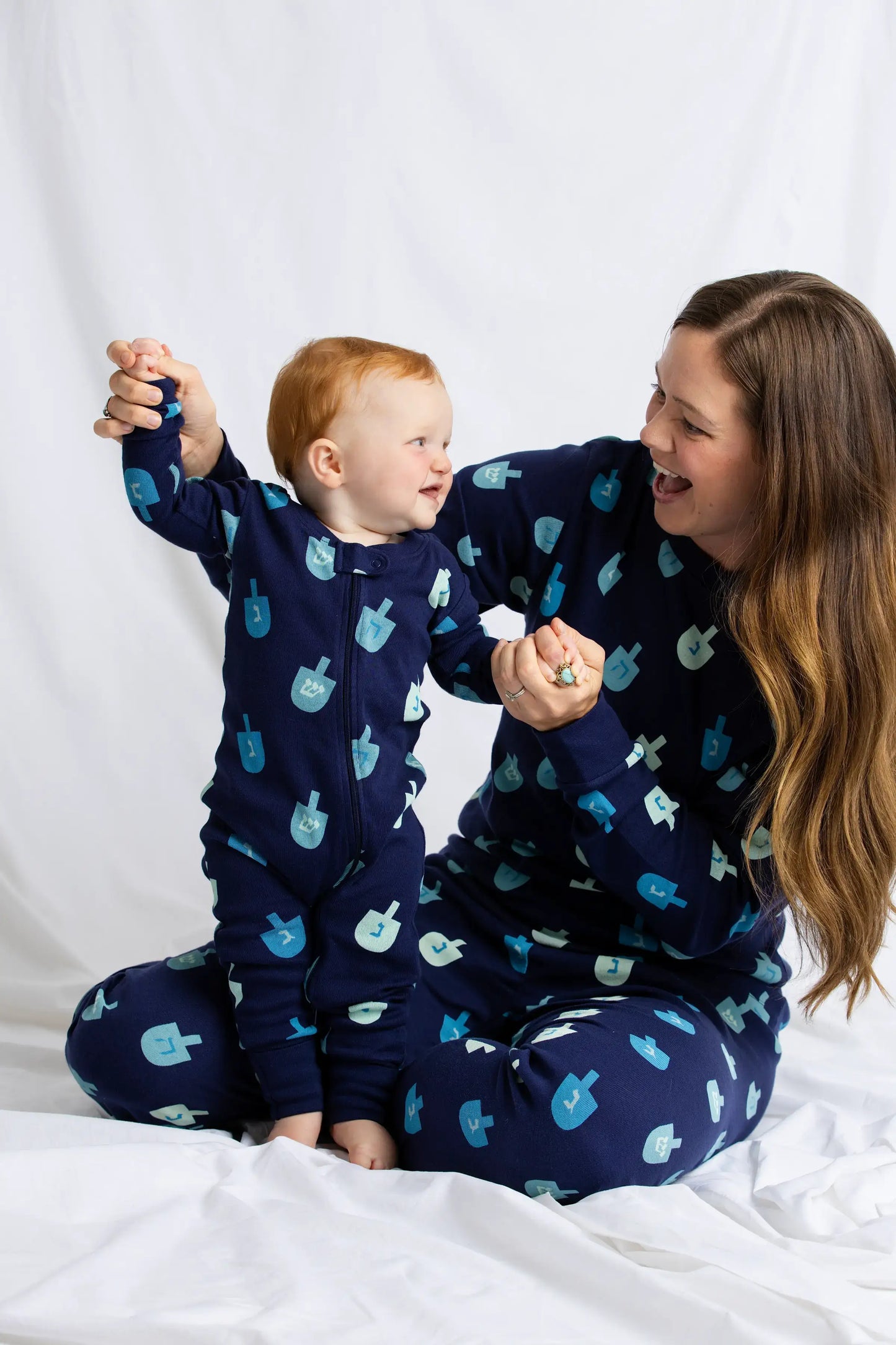 Hanukkah Dreidels Holiday One-Piece Baby Pajamas